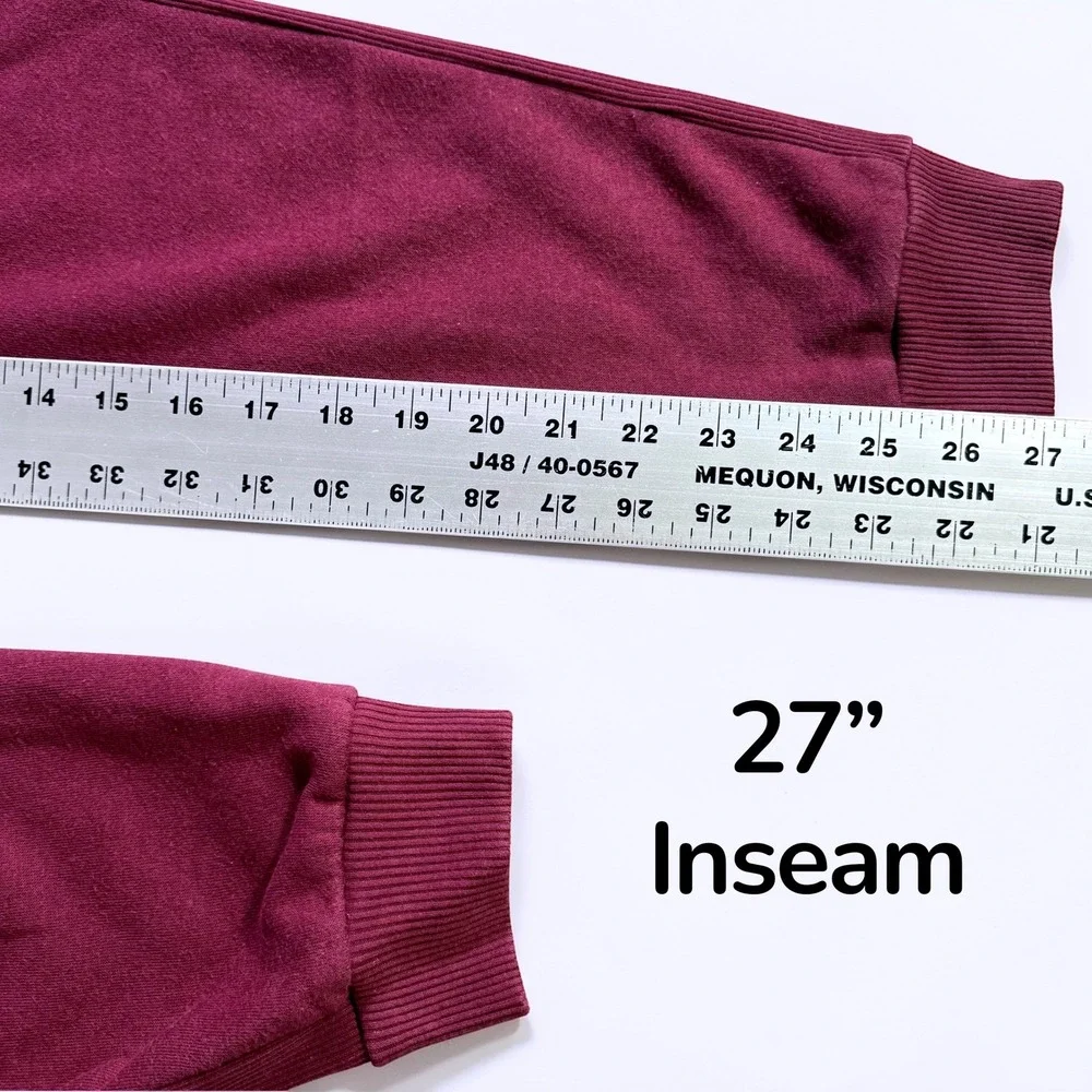 Member's Mark Ribbed Jogger Bordeaux Maroon Sweatpants P21-0217 Medium